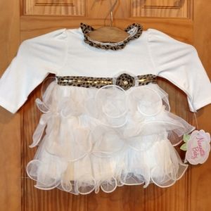 Baby Girls Cream Ruffled Long Sleeve Dress